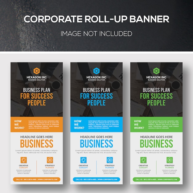 PSD corporate roll-up banner