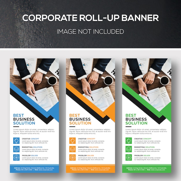 PSD corporate roll-up banner