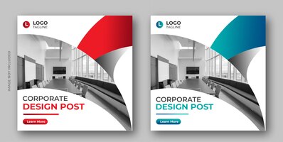 Corporate sales banners for social media marketing web template