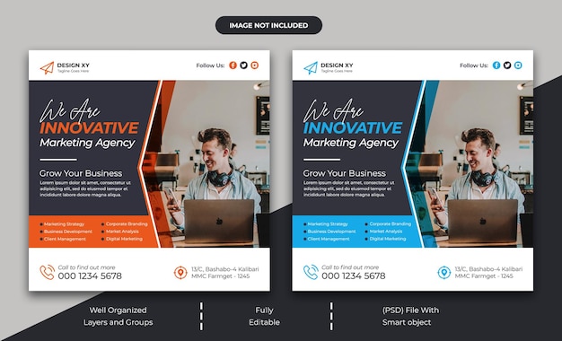 PSD corporate social media post banner template