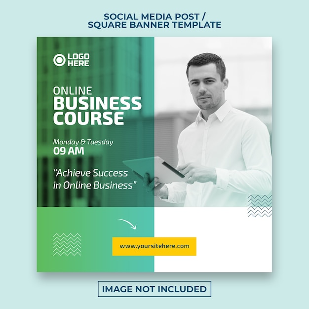 Corporate social media post or square web banner template