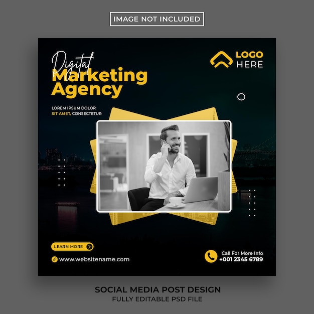 Corporate social media post template design