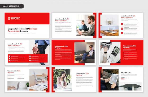 PSD corporate startup and business presentation slider template