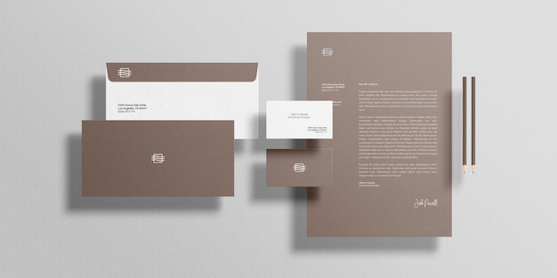 PSD corporate stationary set mockup