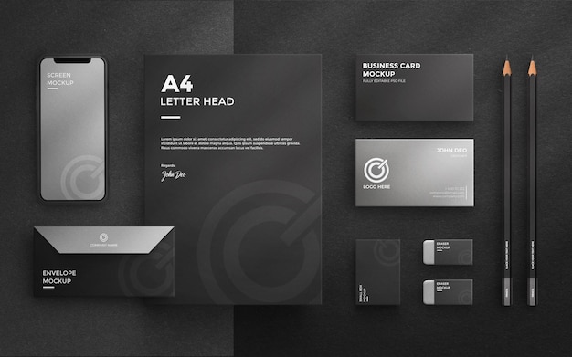 PSD corporate stationaty set mockup