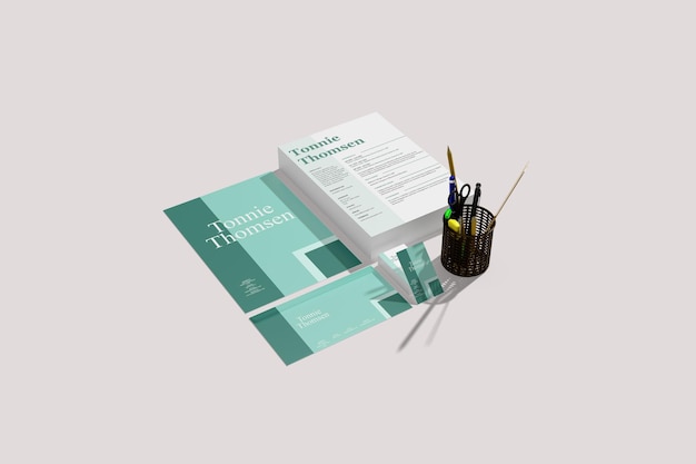 PSD corporate stationery mockups