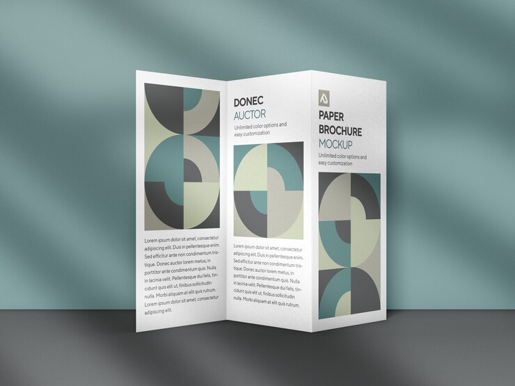 Corporate trifold brochure mockup psd
