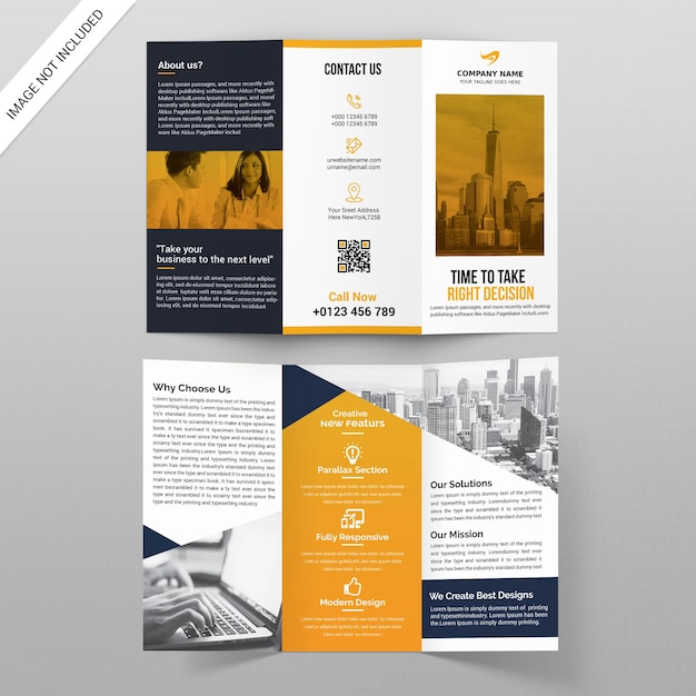 PSD corporate trifold brochure