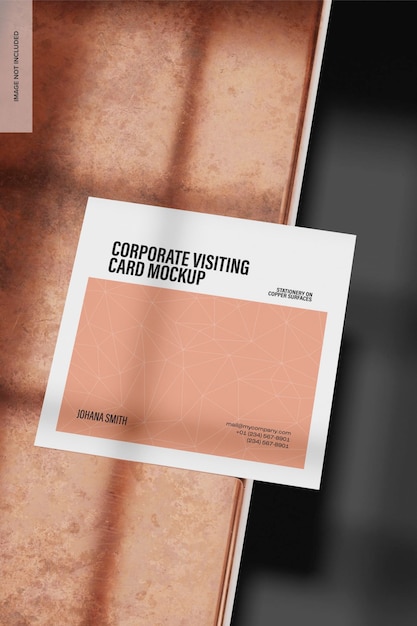 Corporate visiting card mockup, top view