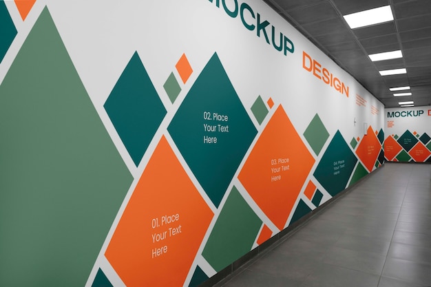 Corporate wall signage  mockup