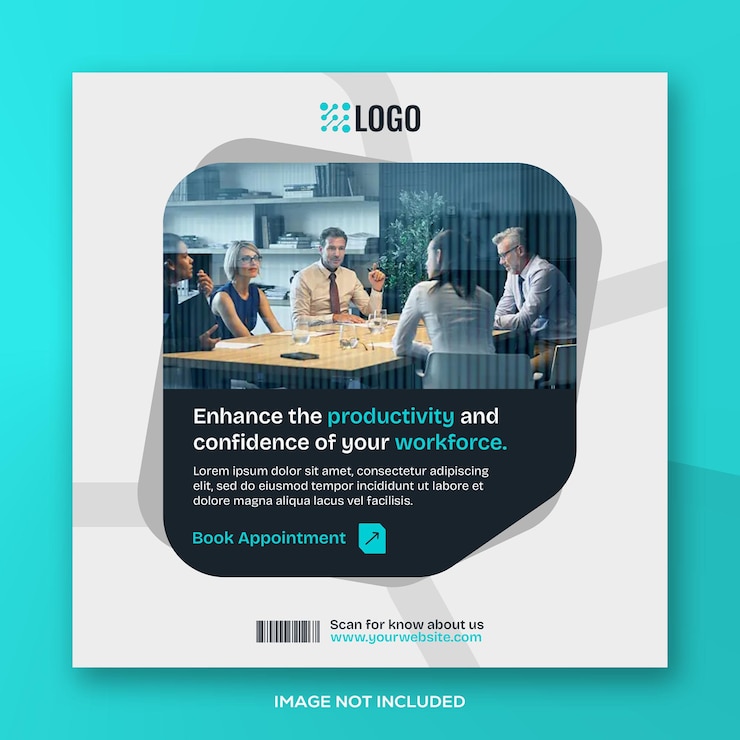PSD corporate workshop psd poster business flyer with square photo social media banner or post
