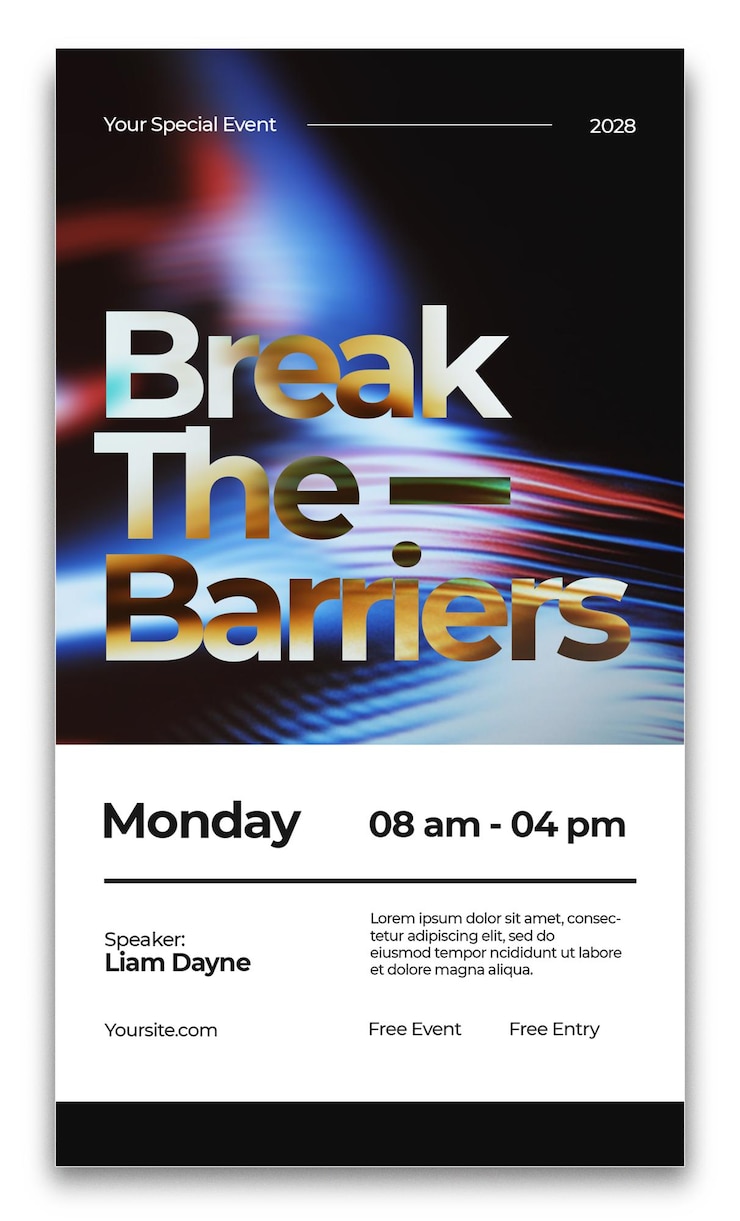 PSD corporation business conference webinar flyer template