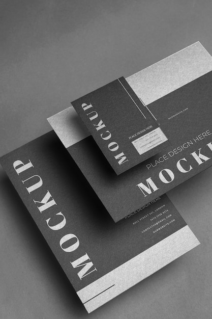 PSD corporation stationery mock-up composition