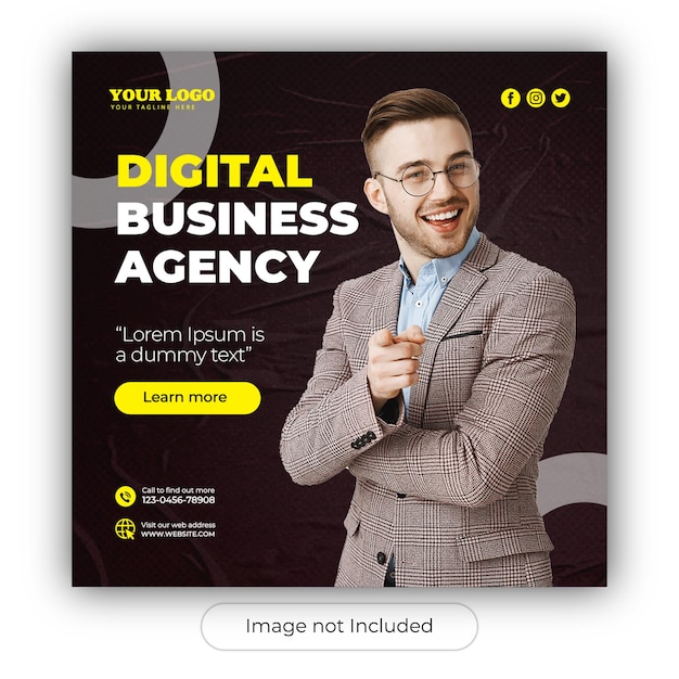 Corporative Instagram square banner template Free Psd