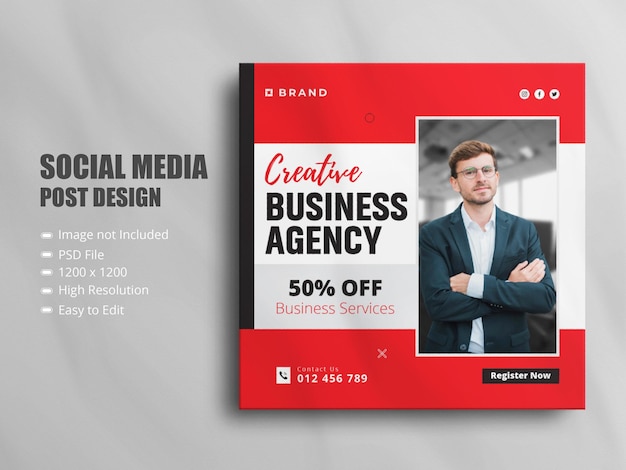 PSD corporative instagram square banner template