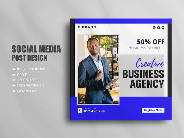 PSD corporative instagram square banner template