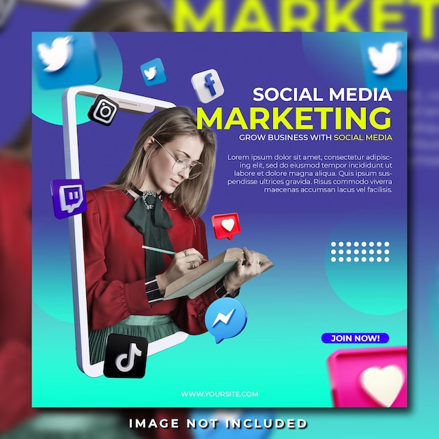 Corporative instagram square banner template