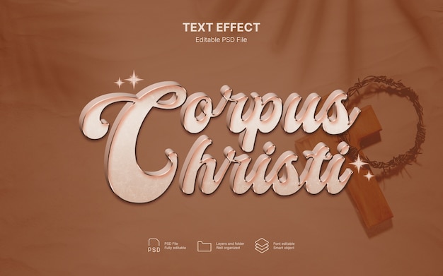 PSD corpus christi  text effect