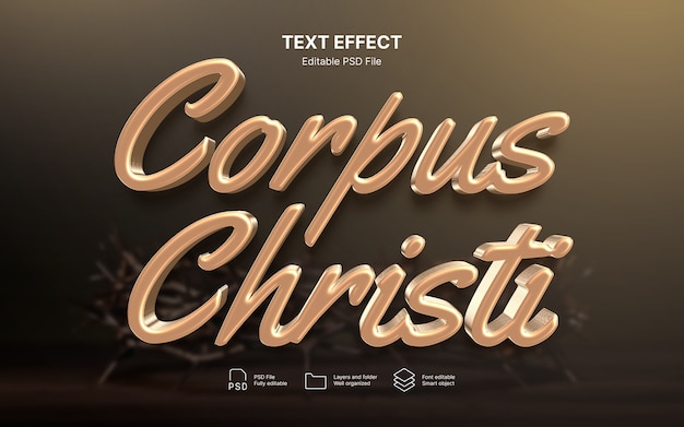 PSD corpus christi  text effect