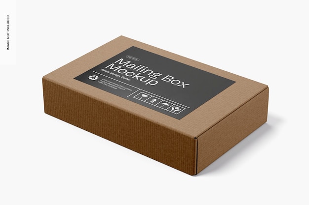 PSD corrugated carton mailing box mockup perspective