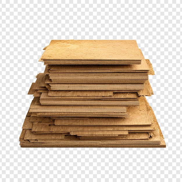 PSD corrugated fiberboard scrap isolated on transparent background