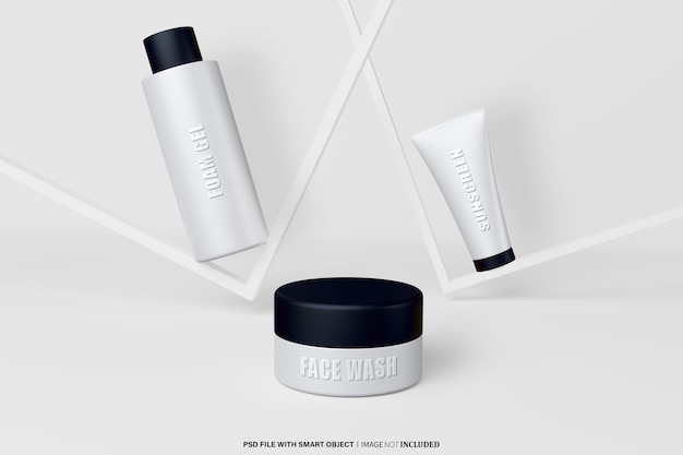 Mockup bianco estetico cosmetico psd