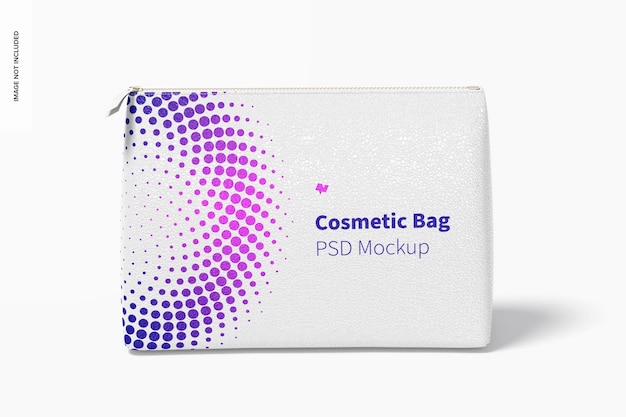 PSD vista frontale del mockup della borsa cosmetica