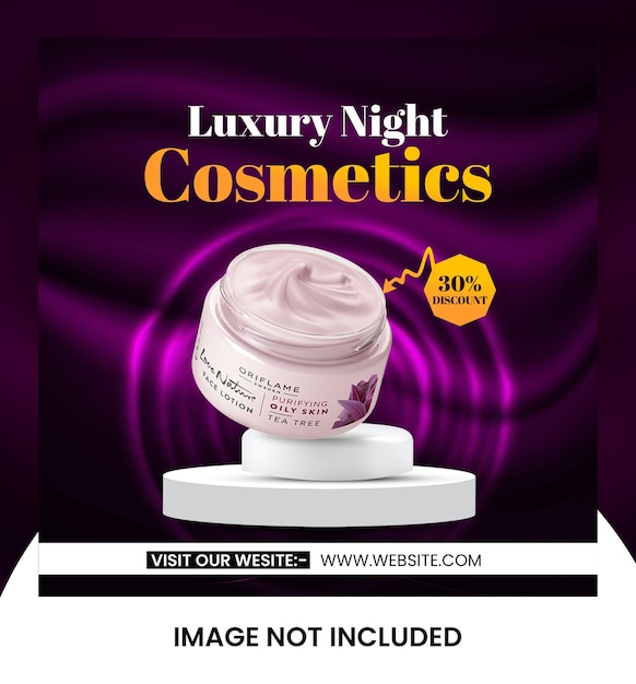 cosmetic beauty products sale brand promotion social media post banner design template