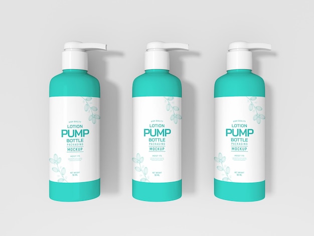 cosmetic body lotion pump bottle mockup