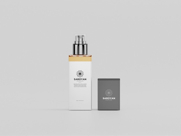 cosmetic body perfume spray mockup