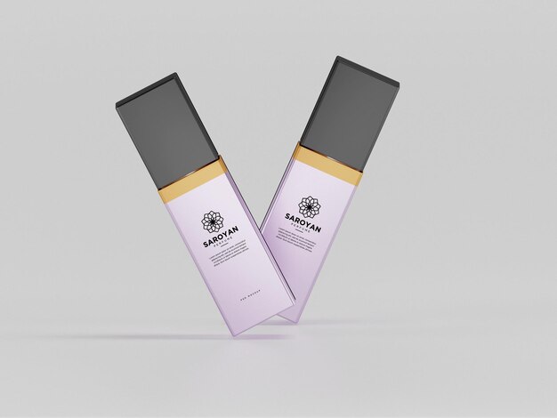 Cosmetic body perfume spray mockup