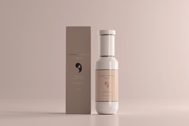 Bottiglia cosmetica e scatola mockup