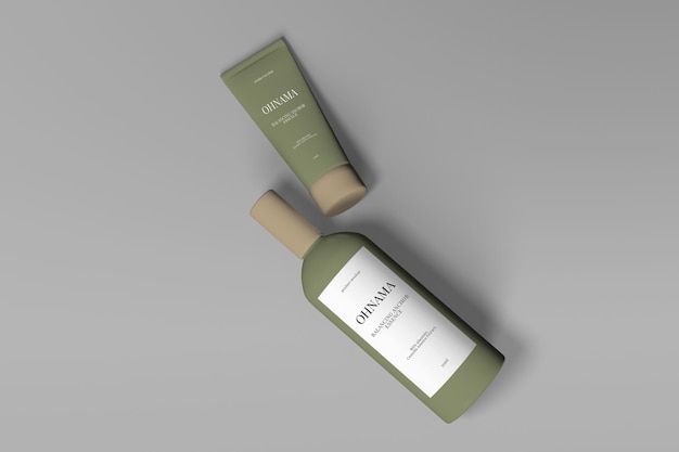 PSD mockup di design per flaconi cosmetici