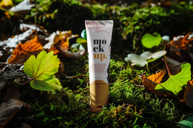 PSD cosmetic bottle in nature mockuo