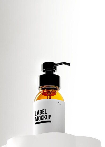 Cosmetic bottle label mockup