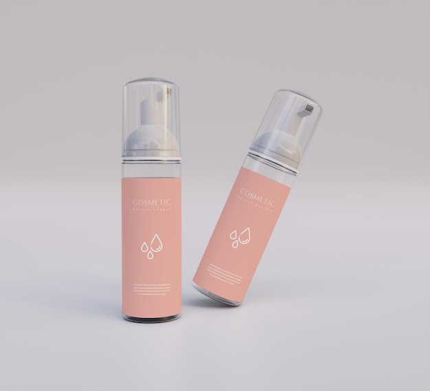 Cosmetic bottle mockup psd premium