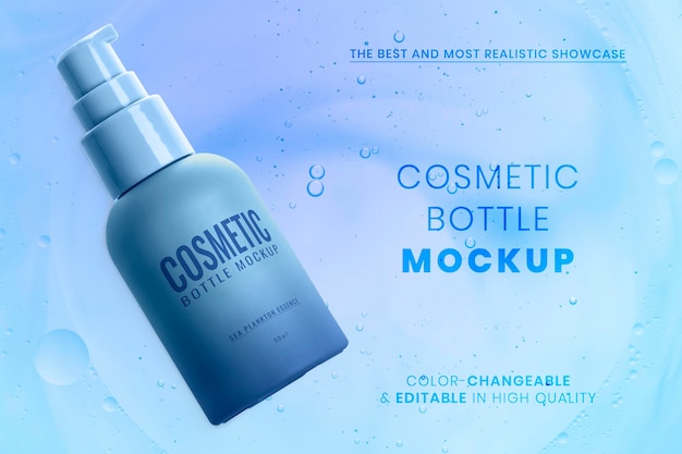 PSD cosmetic bottle mockup psd ready to use skincare packaging