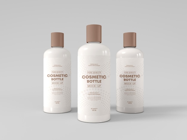 Cosmetic bottle packaging mockup