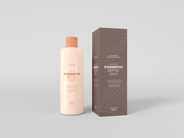 Cosmetic bottle packaging mockup