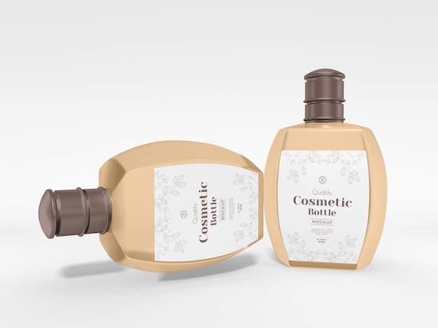 Cosmetic bottle packaging mockup