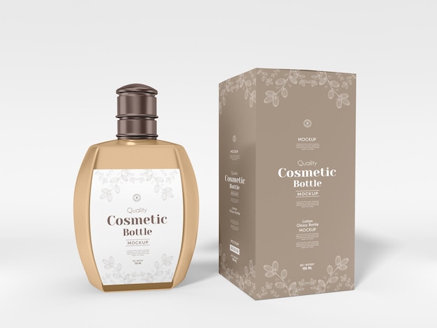 Cosmetic bottle packaging mockup