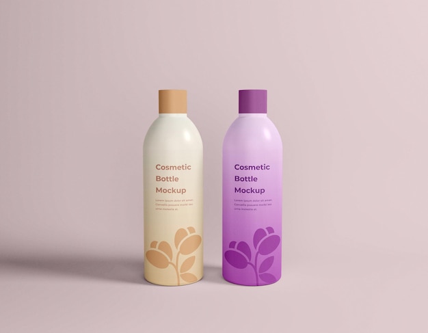 Cosmetic bottle packaging mockup