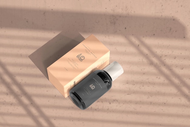 Cosmetic Bottle with Box Mockup