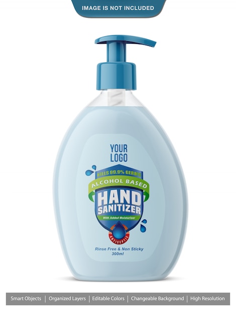 cosmetic bottle with dispenser hand wash mockup