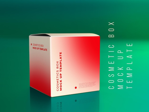 Cosmetic box mockup template classic clear design