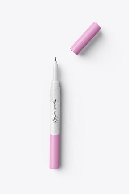 Cosmetic branding lip liner psd mockup