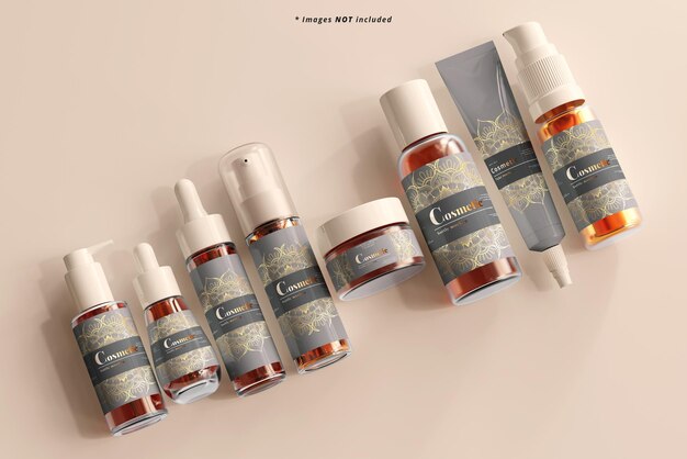 PSD cosmetic branding mockup scene