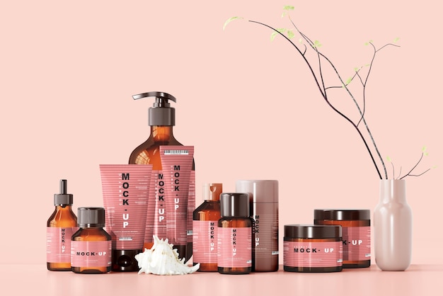 cosmetic branding mockup scene