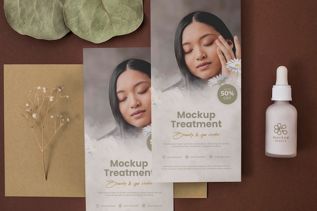 PSD cosmetic brochure mockup design