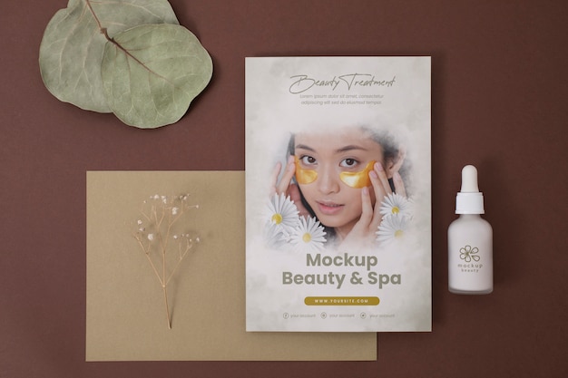 PSD cosmetic brochure mockup design